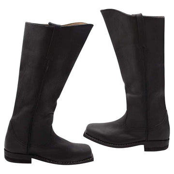 Men's Black Leather Cavalry Boot's - biznimart